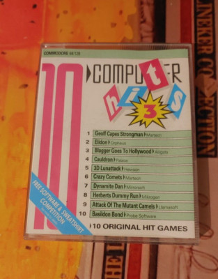 Computer Hits 3 (Beau Jolly 89) Commodore 64 (2 Tapes, Manual, Box) works 8-bit