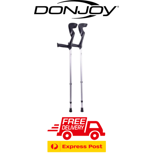 DonJoy Adjustable Forearm Elbow Crutches Pair 150kg Tolerance Free