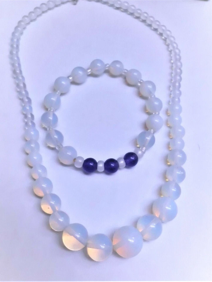 Collar OPALITE Piedras Preciosas 18" 6 - 14 mm Cuentas Graduadas Nuevo *EE. UU. *OFERTA* Foto 3 de 4