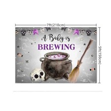 Halloween Baby Shower Backdrop Banner Decorations Witches Cauldron 7ft W x 5ft L