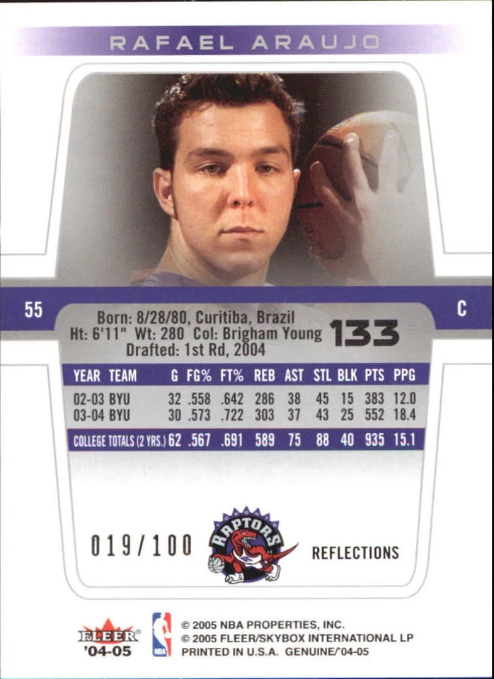 2004-05 Fleer Genuine 100 #133 Rafael Araujo /100 - NM-MT - Image 2 of 2