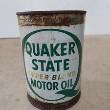 Vintage Quaker State Motor Oil Super Blend Metal Can Quart 60’s 70’s - FULL