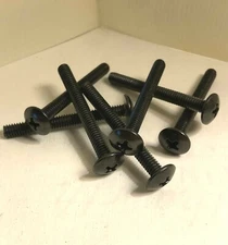 10-32X1-1/4 Truss Head Machine Screw Black Oxide Phillips wide Steel .190" (50) 