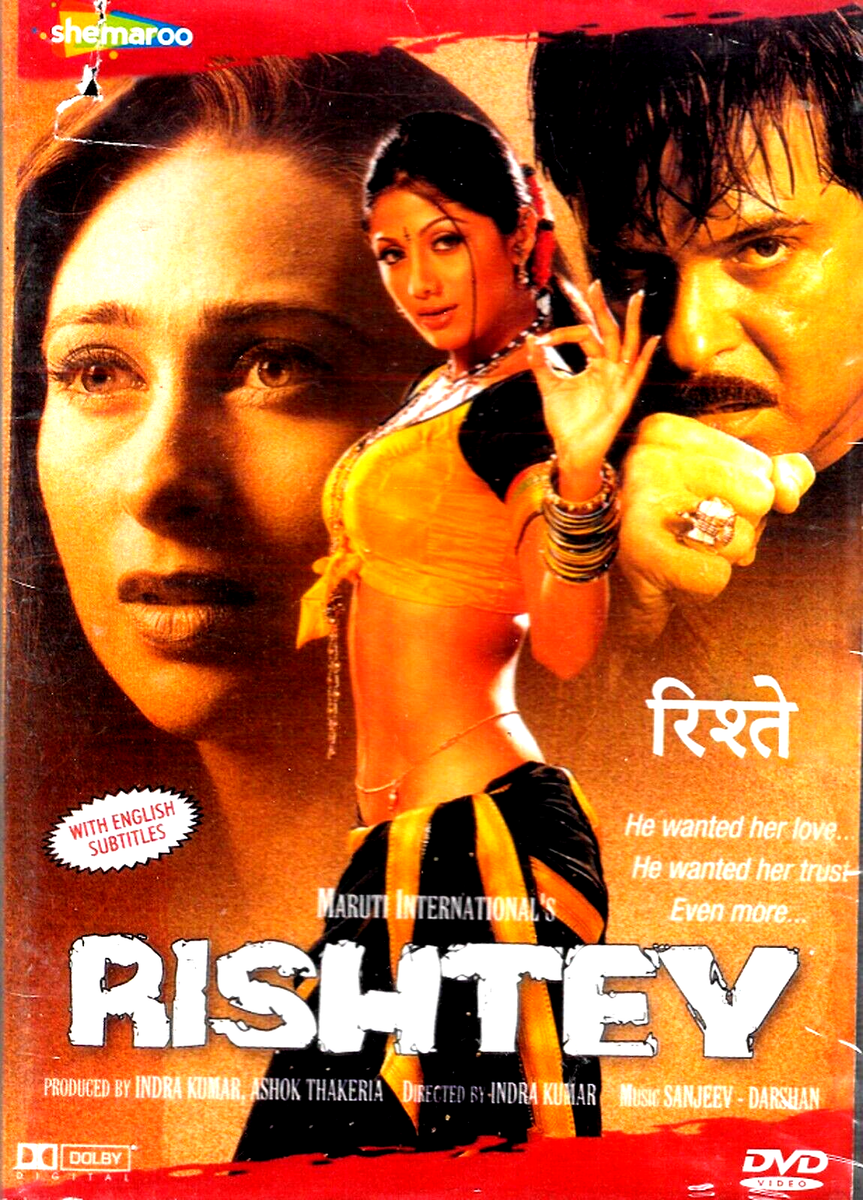 RISHTEY ANIL KAPOOR, KARISHMA KAPOOR NEW BOLLYWOOD DVD