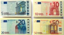 EURO Note Money Novelty Erasers Set of 4