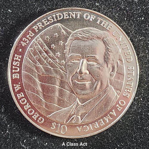 2004 REPUBLIK LIBERIA GEORGE W BUSH 10,00 $ MÜNZE. Stgl. Unser T5860