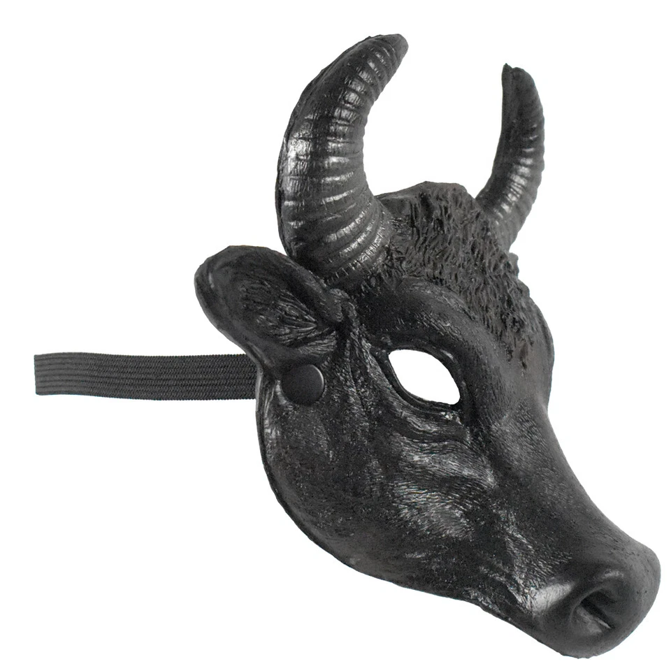 Black Bull Head Foam Mask Halloween Costume Party Accessory - Image 2 of 4