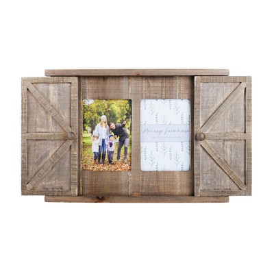 Paris Loft Multi Wood Barn Door Picture Frame 2 Openings Rustic Wall Photo Frame