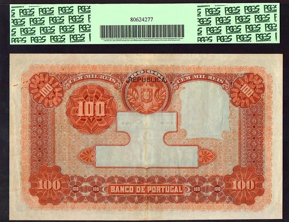PORTUGAL P111 (POP~1) 1909 100,000 REIS PCGS 30! "ARRIVAL OF CABRAL-LISBON 1500" - Image 3 of 4