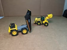 Basic Fun Tonka Lot of 2 Tractor Dump track Loader Scoop Caterpillar Loader Toy