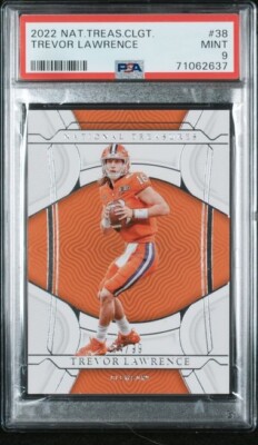 2022 PANINI NATIONAL TREASURES COLLEGIATE TREVOR LAWRENCE PSA MINT {9} #34/99