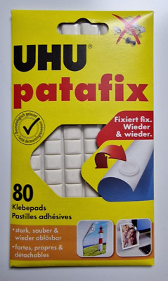 UHU Patafix, Wieder ablösbare und wieder verwendbare Klebepads, weiß, 80 Stück