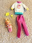 Vintage 1994 Barbie Babysitter Skipper Outfit, Accessories, and Baby