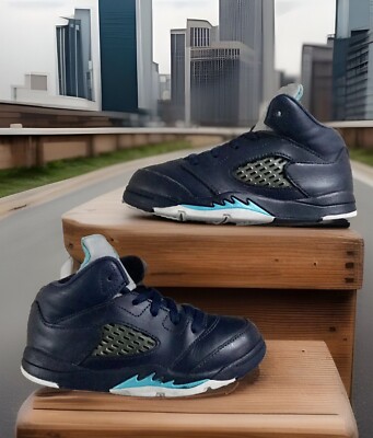AIR JORDAN 5 V RETRO “HORNETS” MIDNIGHT-NAVY/TURQUOISE (TODDLERS
