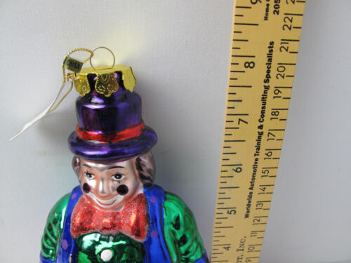 Vintage Weihnachtsschmuck’s Clown grün blau 8" hoch - Bild 2 von 5