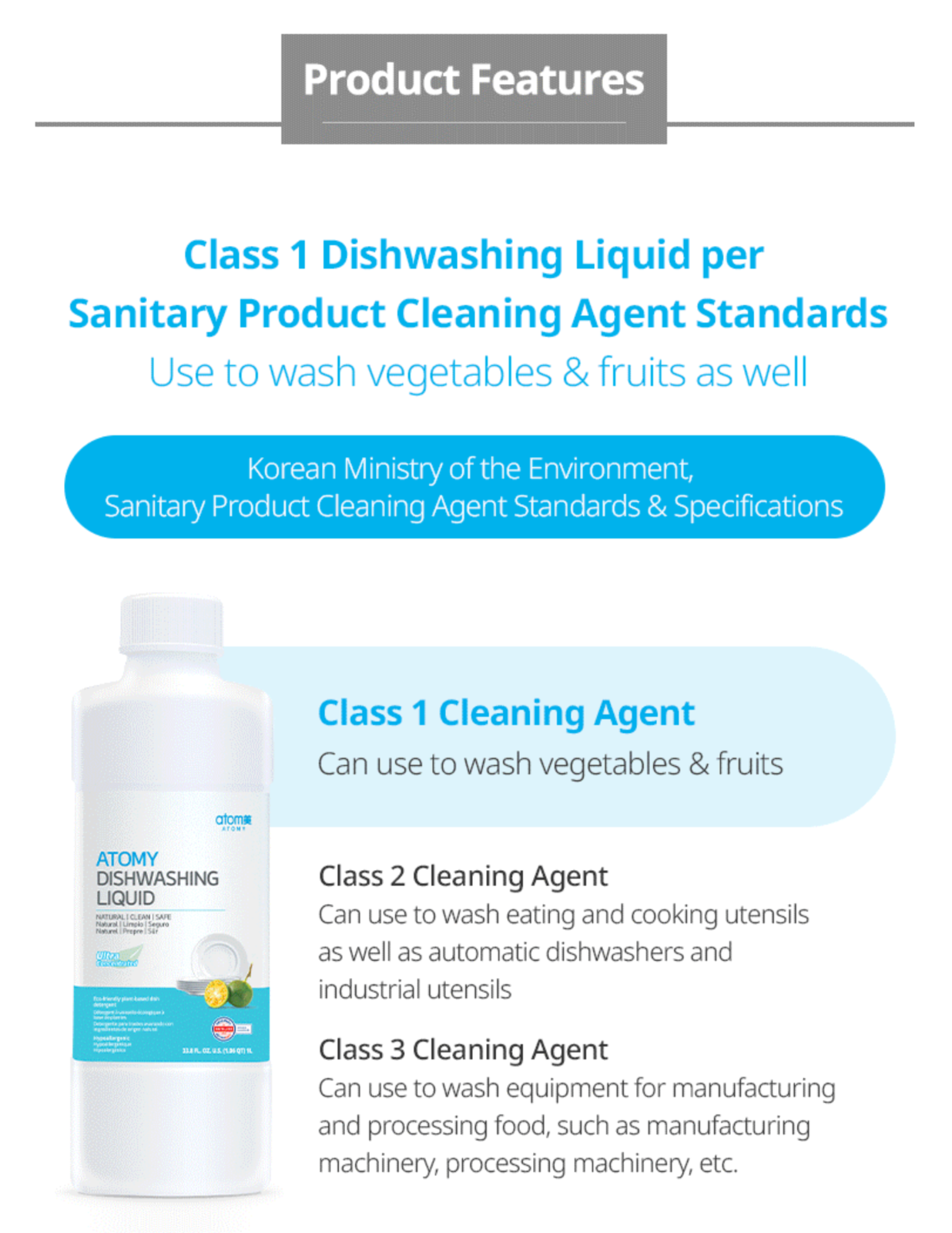 Atomy Dishwashing Liquid Ecofriendly PlantBased Dish Detergent 1 Liter eBay