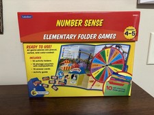 Lakeshore NUMBER SENSE ELEMENTARY FOLDER GAMES Grades 4-5 Homeschool/Class New 