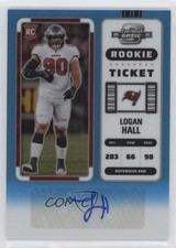 2022 Panini Contenders Optic Rookie Ticket Teal Prizm 55/99 Logan Hall Auto f9s