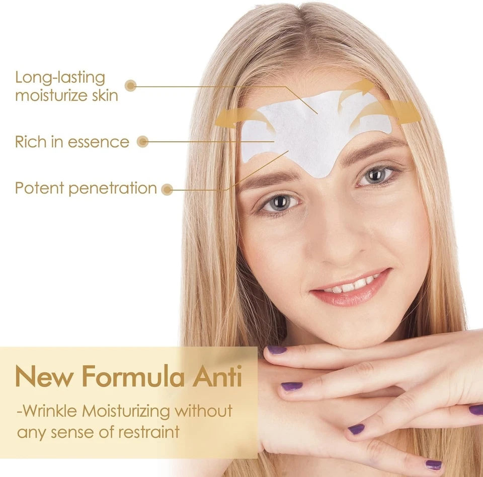 24 Cerotti Antirughe Patch Facciali per Fronte Viso acido ialuronico collagene - Immagine 3 di 4