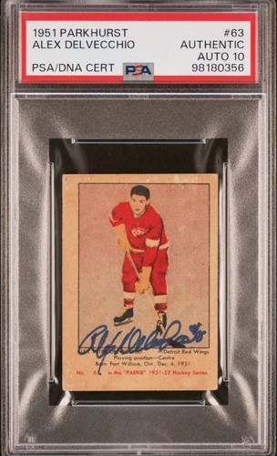 Alex Delvecchio #63 1951 Parkhurst card