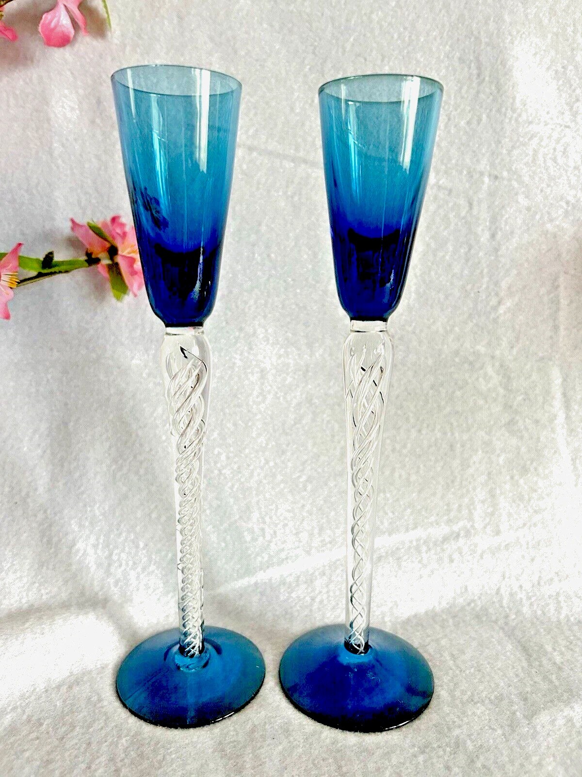 Hand Blown Glass Air Twist Stem Cordial Glass (set of 6)