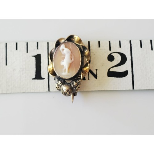 Vintage Miniature Shell Cameo Dancer Pin - Picture 5 of 5