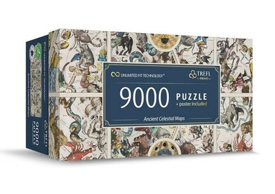 Trefl Prime 9000 Piece Puzzle - Ancient Celestial Maps + Poster  Family Fun Nite