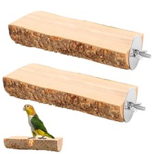 2PCS Wooden Bird Perch Platforms for Cage, Parrot Stand for Small Birds