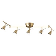 Vintage IKEA BAROMETER 5-Spot Ceiling Track Light Brass-Colour 131cm GU10 Spots