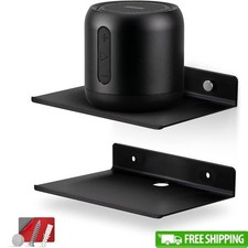 Metal Floating Wall Shelf Wireless Speakers Books Plants Decor Cable Access New