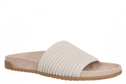 Vionic Evie Knit Women's Comfortable Supportive Slide Sandal Cream   9.5 Wide