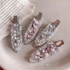 Fashion Crystal Seamless Clip Versatile Duckbill Clip Temperament Side Hairpin