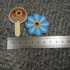 Skate Lace Charm Roller Skate Shoe Lace Charm Brown Cake pop And Blue Daisy