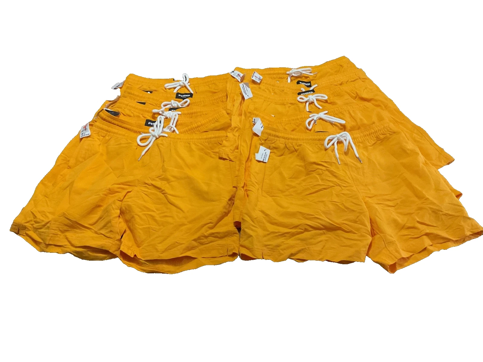(10) Resale Lot of Men’s RSQ Gold Yellow Nylon Shorts 6” Inseam MSRP $34.99 ea!