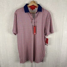 Redvanly Polo Shirt Size Medium Cowley Geometric Athletic Golf Stretch NWT
