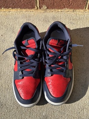 Nike Dunk Low Men s Size 9.5 Red Blue Sneakers Athletic Shoes Good Condition