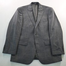 Jos. A Bank 42L Gray Plaid Traveler 100 Wool Mens Blazer Suit Jacket Sport Coat