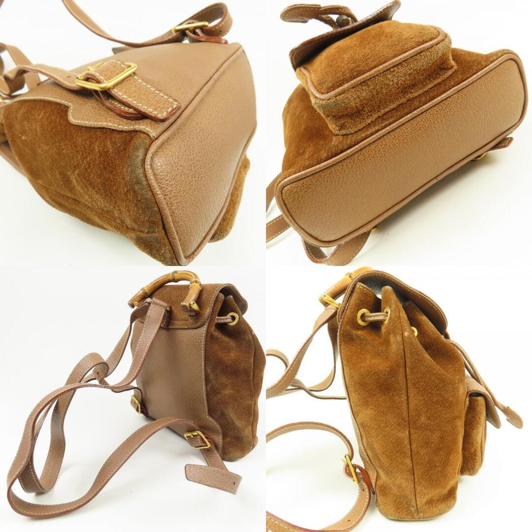 Gucci Vintage Bamboo Line Backpack Brown Leather Women's Used image 6