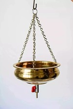 SHIRODHARA POT BRASS 2 LTR WITH CHAIN, VALVE AND NOZZLE