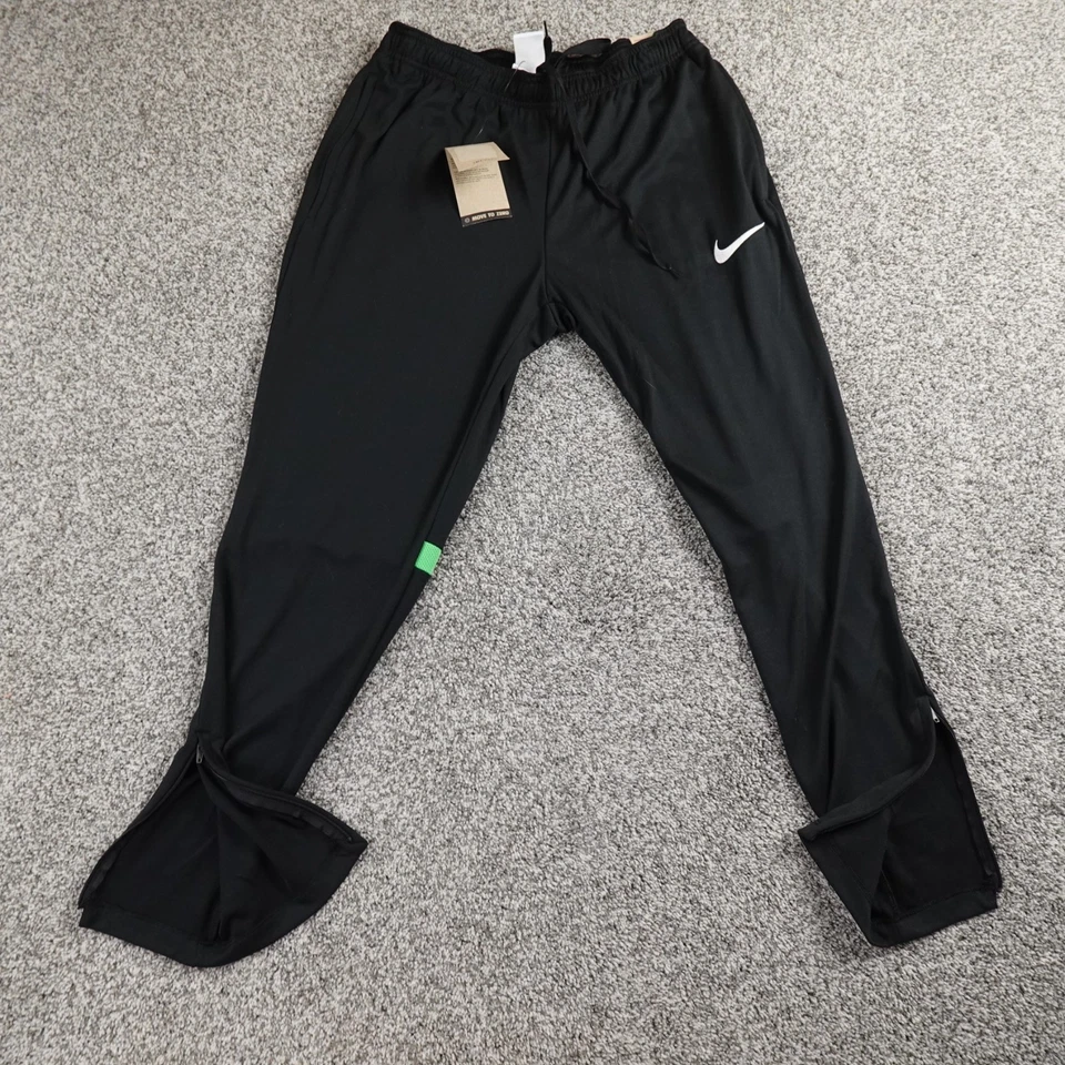 Новый Nike брюки мужские L черный Dri Fit Swoosh шнурка разминка бегун спортивные штаны - Изображение 2 из 4