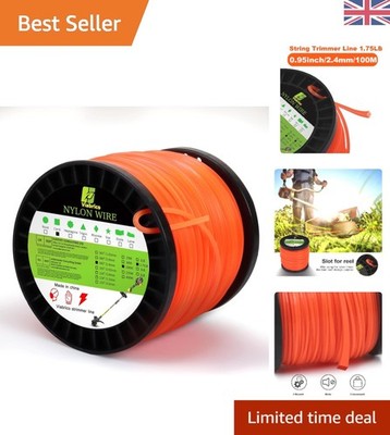 100M Orange Weed Wacker Schnur - Hochfestes Nylon für Gas & Elektro Trimmer