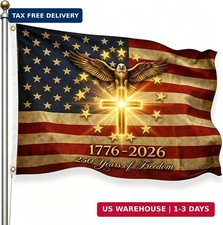 250 Anniversary USA Flag 3x5 Ft, 1776-2026 America 250th Flag with Cross, 250 Ye
