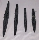 LOT OF 4 BUILT JAPANESE WORLD WAR 2 MILITARY SHIPS BATTLESHIP, DESTROYER ETC