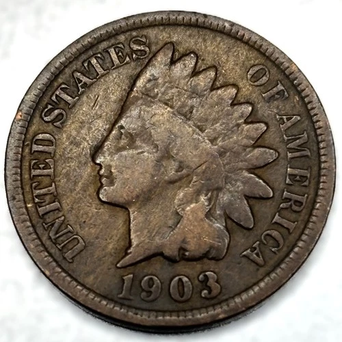 1903 Indian Head Cent Penny VG Very Good Condition 1c One Cent US Coin- 0790