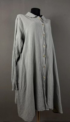 Privatsachen Womens Grundrech Shirt Dress Button Up Collared Cotton Gray Size 2