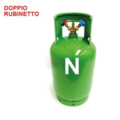 Neutrale Doppelhahnflasche leer für Kältemittelgas - Fassungsvermögen 12 L