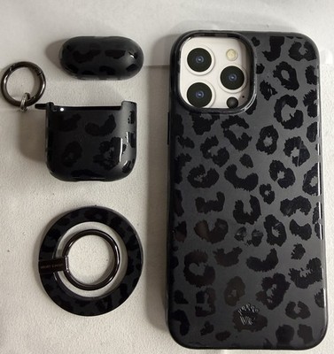 VELVET CAVIAR Case, Mag Clip,& Air POD Case for iPhone 16 Pro Max, Black Leopard
