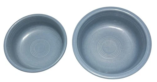 Vintage Fiesta Blue Soup Cereal Bowls Homer Laughlin USA Thriftcore Kitchen