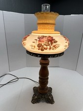 Vintage GWTW Hurricane Parlor Table Lamp with Hand-Painted Sunflower Shade — listing 4