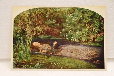 Vintage 1852  Ophelia  by Sir John Everett Millais Postcard Tate Gallery Pre-Rap